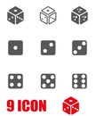 Vector grey dice icon set