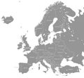 Vector Grey Europe Map Royalty Free Stock Photo