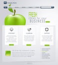 Vector Grey-green website with apple