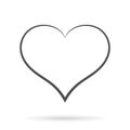 Vector Grey Heart Icon isolated on white.