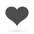 Vector Grey Heart Icon on white.