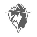 Vector grey iceberg icon on white background