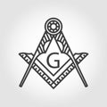 Vector grey masonic freemasonry emblem icon Royalty Free Stock Photo