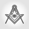 Vector grey masonic freemasonry emblem icon