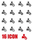 Vector grey people search icon set