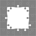 Vector Grey Puzzles Pieces - JigSaw Frame - 25. Royalty Free Stock Photo