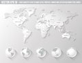 Vector grey shaded world map Royalty Free Stock Photo