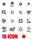 Vector grey solar energy icon set Royalty Free Stock Photo