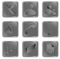 Vector grey square web buttons