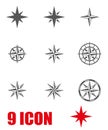 Vector grey wind rose icon set