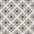 Vector grid seamless pattern. Simple black and white abstract geometric texture with crossing diagonal lines, lattice Royalty Free Stock Photo