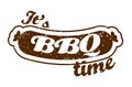Vector. Grill sausage: It's Barbecue time. Summer BBQ. BBQ season. BBQ poster. Summer Picnic outdoor. Family BBQ day.