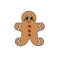 Vector groovy Christmas ginger bread man cookie