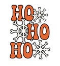 Vector groovy Christmas Santa ho ho ho lettering