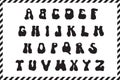 Vector groovy font. Trippy alphabet clipart. Isolated music rave letters. Trendy boho custom text typeface. Hippie