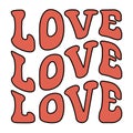 Vector groovy love lettering