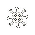 Vector groovy retro cartoon snowflake