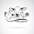 Vector group of animal farm label., Cow,pig,chicken. Logo Animal. Royalty Free Stock Photo