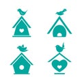 Vector group of bird houses Royalty Free Stock Photo