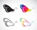 Vector group of butterfly design on white background. Insect. Royalty Free Stock Photo