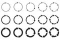 Vector group of circular arrows. Round repeat icons. Redo and reload symbol. Stock image