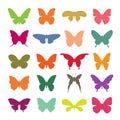 Vector group of colorful butterfly on white background. Royalty Free Stock Photo