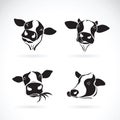 Vector group of a cow head design on white background. Farm Royalty Free Stock Photo