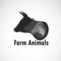 Vector group of farm animals design on white background., Cow, Sheep,Pig,Chicken. Logo Animal. Easy editable layered vector Royalty Free Stock Photo