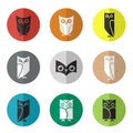 Vector group of owl in the circle Royalty Free Stock Photo