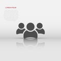 Vector group of people icon in flat style. Persons sign illustration pictogram. People business concept