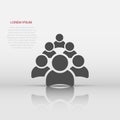 Vector group of people icon in flat style. Persons sign illustration pictogram. People business concept