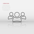 Vector group of people icon in flat style. Persons sign illustration pictogram. People business concept