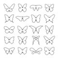 Vector of group shape of a butterfly on white background. Royalty Free Stock Photo
