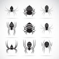 Vector group of spiders on white background. Insect Animals. Spiders Icon. Royalty Free Stock Photo