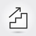 Vector, Growth, Annual Report, Business Progress Line Icon with shadow