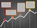 Vector growth chart with comments