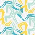 Vector grunge abstract expressive pattern. Brush stroke minimalistic print in grey blue colors. Pastel fresh dynamic