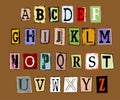 Vector of grunge alphabet