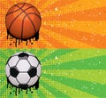 vector grunge basketball and soccer backgrounds