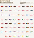 Vector grunge brush stroke flag collection of Europe Royalty Free Stock Photo