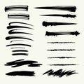 Vector grunge brushes with hand-drawn ink strokes