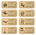 Vector Grunge Cinema tickets Royalty Free Stock Photo