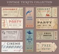 Vector Grunge Cinema tickets Royalty Free Stock Photo