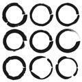 Vector grunge circle borders isolated on a white background Royalty Free Stock Photo
