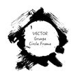 Vector grunge circle frame with brush stoke texture