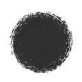 Vector grunge circle, grunge round shape, grunge banner - circle with loose, torn edges in black gray color isolated on white Royalty Free Stock Photo