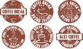 Vector grunge coffee stamp set