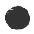 Vector grunge dark gray circle with simple style, grunge round shape, grunge banner. Color circle brush stroke with gray color Royalty Free Stock Photo
