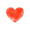 Vector grunge heart shape. Red heart vintage brush love grunge element