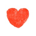 Vector grunge heart shape. Red heart vintage brush love grunge element